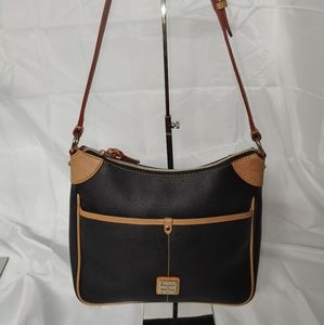 Dooney & Bourke Black and Tan Hobo Bag